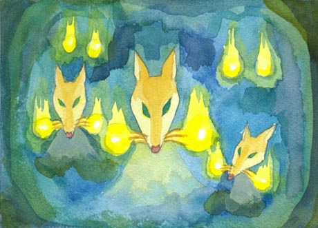 �L�c�l�̕E��ɁA�����肪�����Ă���