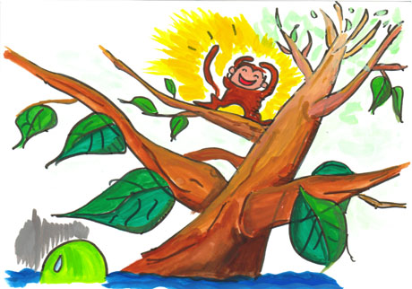 �C�݂̖؂̏�ɓ����o���āA�J�����΂����A���������ȃJ��