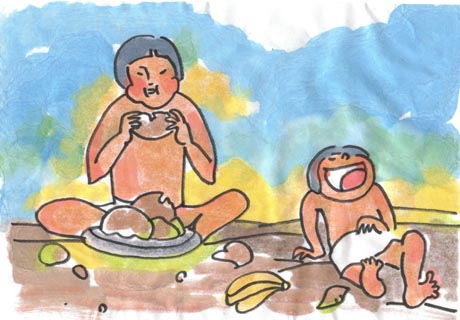 ����������H�ׂĂ����l�B�������Ă����