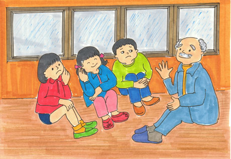 �J�̃O���E���h������q�ǂ������ɘb��������N������搶