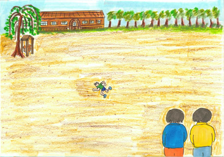 �Z��̒[����l�ő���i���B���̑傫�Ȗ؁A���̉��ɐ̕��̈��