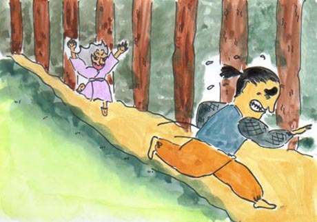 �R�̐X�̒��𑖂鋛����A�ǂ������Ă���R�W