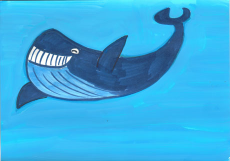 表紙・海で泳ぐクジラ